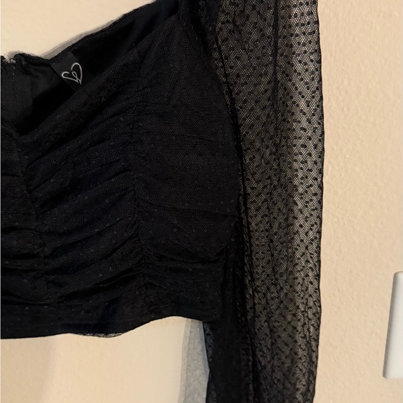 Windsor Black Sheer Long Sleeve Blouse - Picture 3 of 5